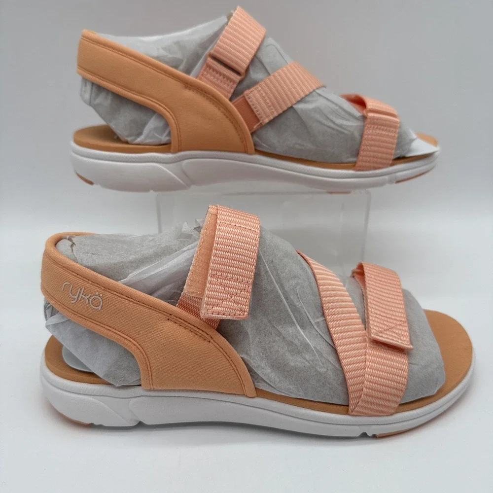 Ryka Women's Manifest‎ Strappy Sport Sandals Size 9.5W Color Peach New